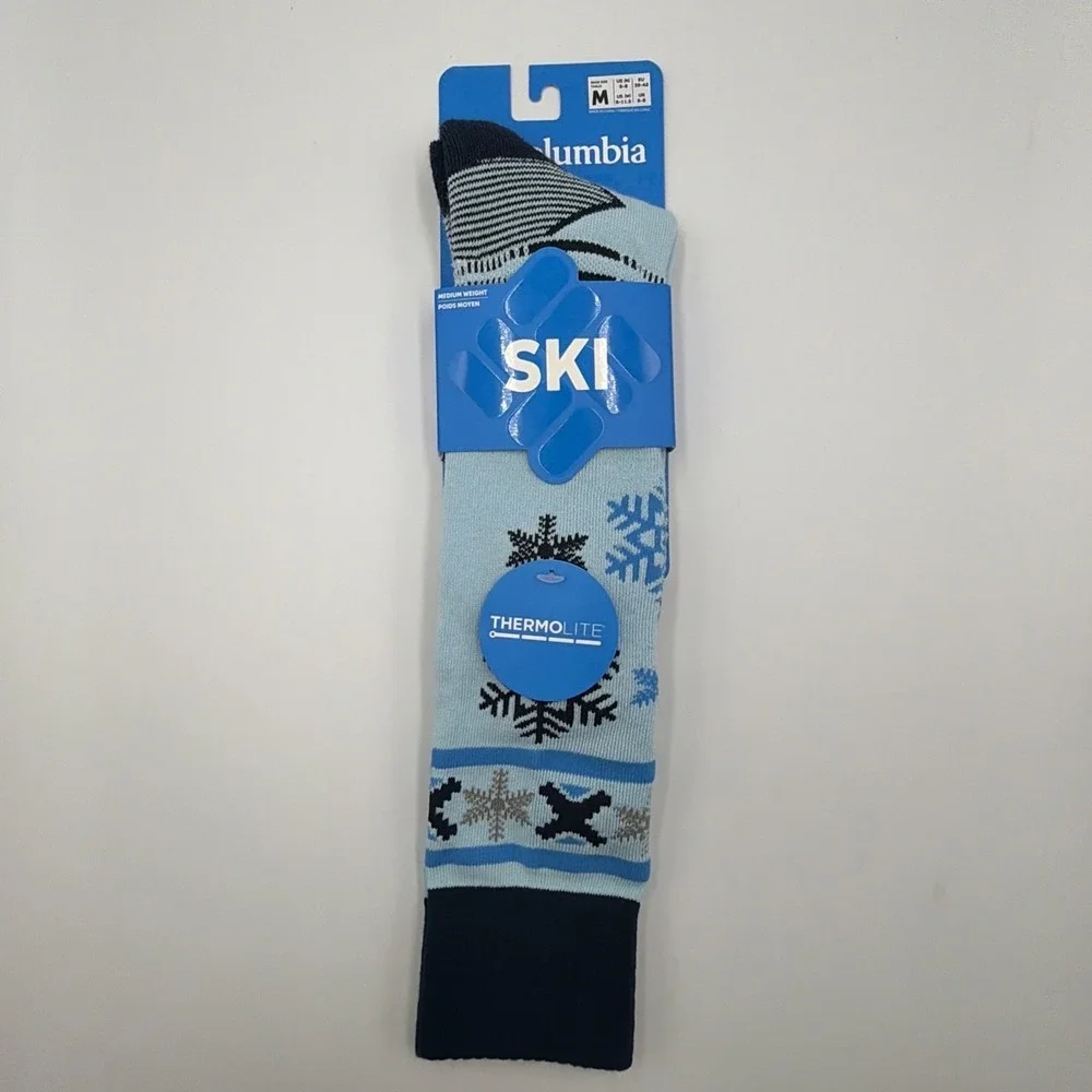 Columbia Ski Over-The Calf Thermolite Medium Weight Socks Blue Women's (8-11.5)